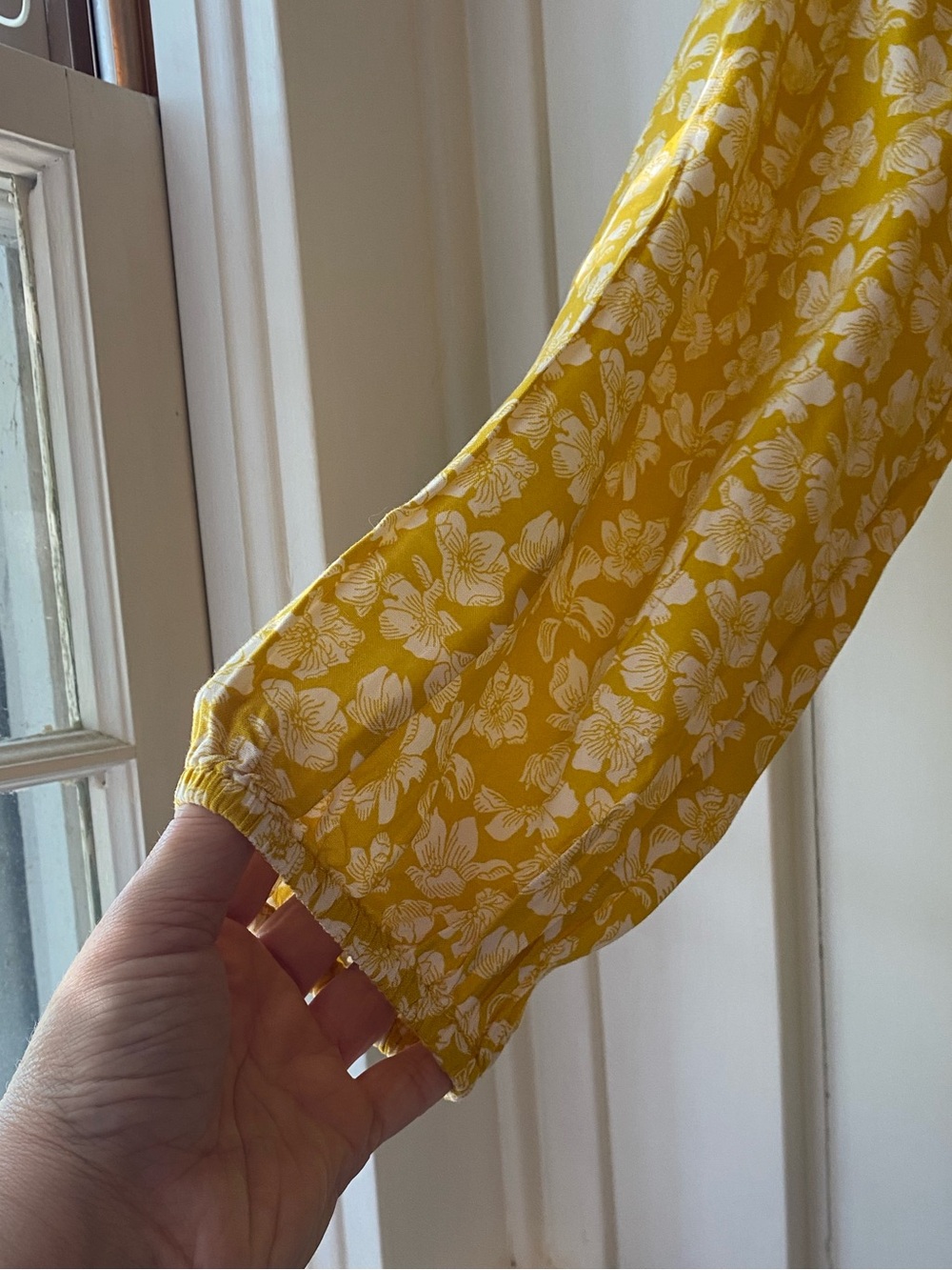 NWOT Style & Co airy rayon top lemon yellow floral block print XL - Picture 3 of 5
